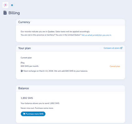 Billing Page