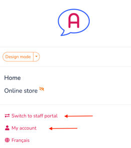 Microsite- Staff Portal and My Account Links