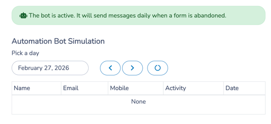 Abandoned Form Configured