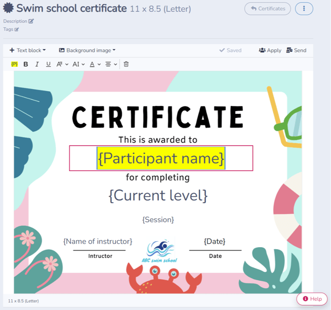 Example Certificate