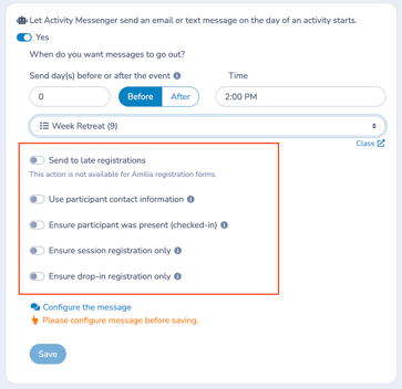 First Class Automation - Advanced options