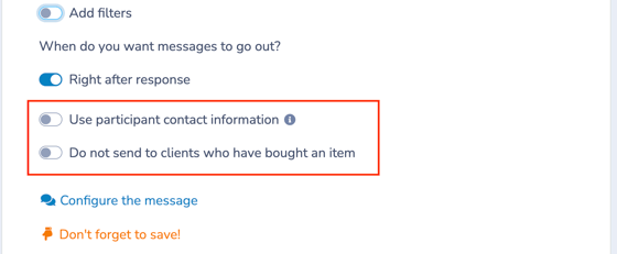 Form Response Advanced Options