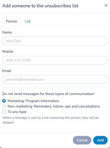 Manual Unsubscribe