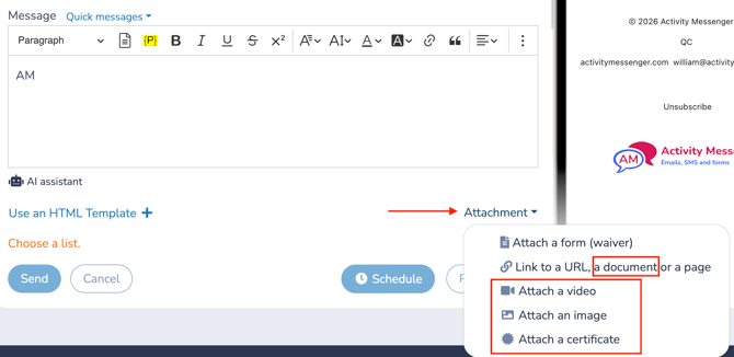 Media Attachment (New Message)
