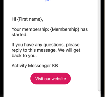 Membership Start Default Message