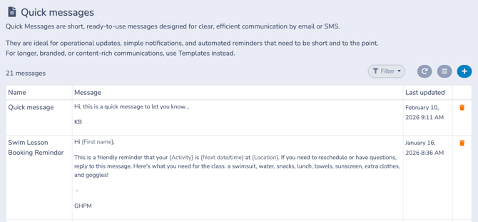 Quick Message Management