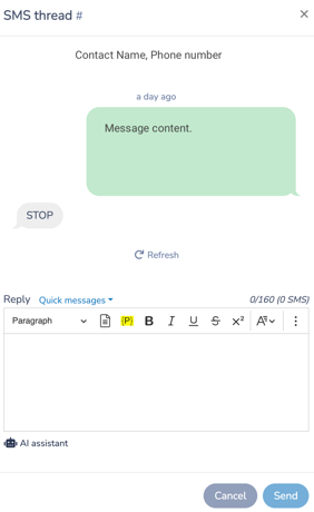 SMS Reply Thread
