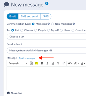Send Quick message