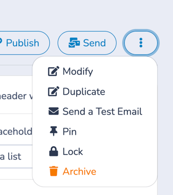 Template Actions Menu