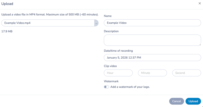 Upload Video