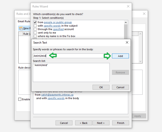 Outlook AmInUmId Screenshot